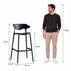 Silla para Bar Elena, Color Negro, Diseño Moderno - imagen 4