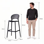 Silla para Bar Paraíso, Color Negro, Diseño Moderno - imagen 4