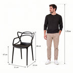Silla Palermo, Color Negro, con Espaldar y Diseño Moderno - imagen 4