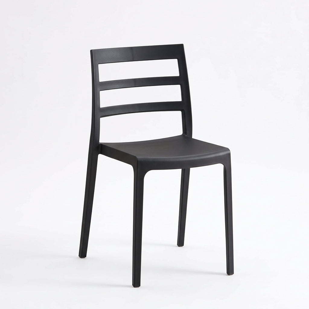 Silla New York, Negro, con Espaldar en Líneas y Diseño Minimalista - imagen 1