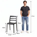 Silla New York, Negro, con Espaldar en Líneas y Diseño Minimalista - imagen 4