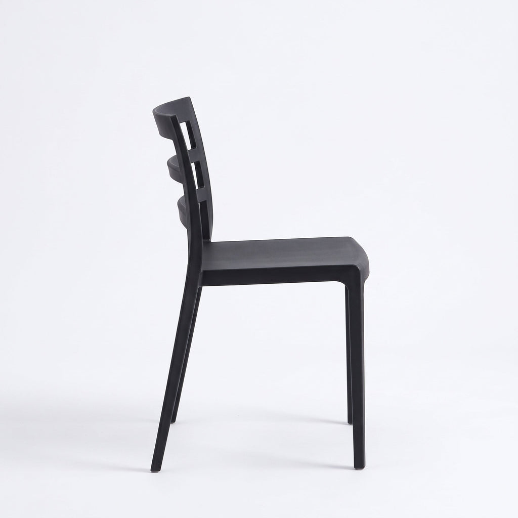 Silla New York, Negro, con Espaldar en Líneas y Diseño Minimalista - imagen 2