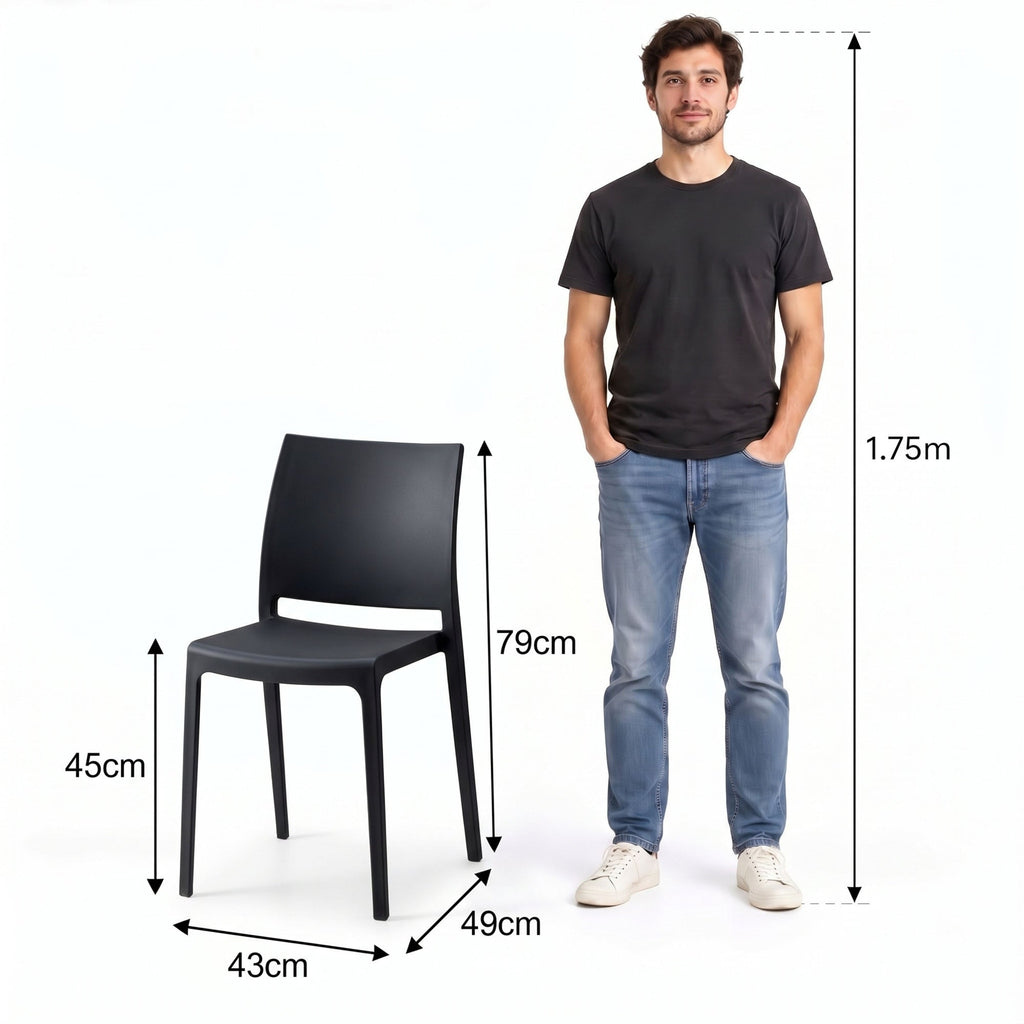 Silla Soho, Negro, con Espaldar Cerrado y Diseño Minimalista - imagen 4