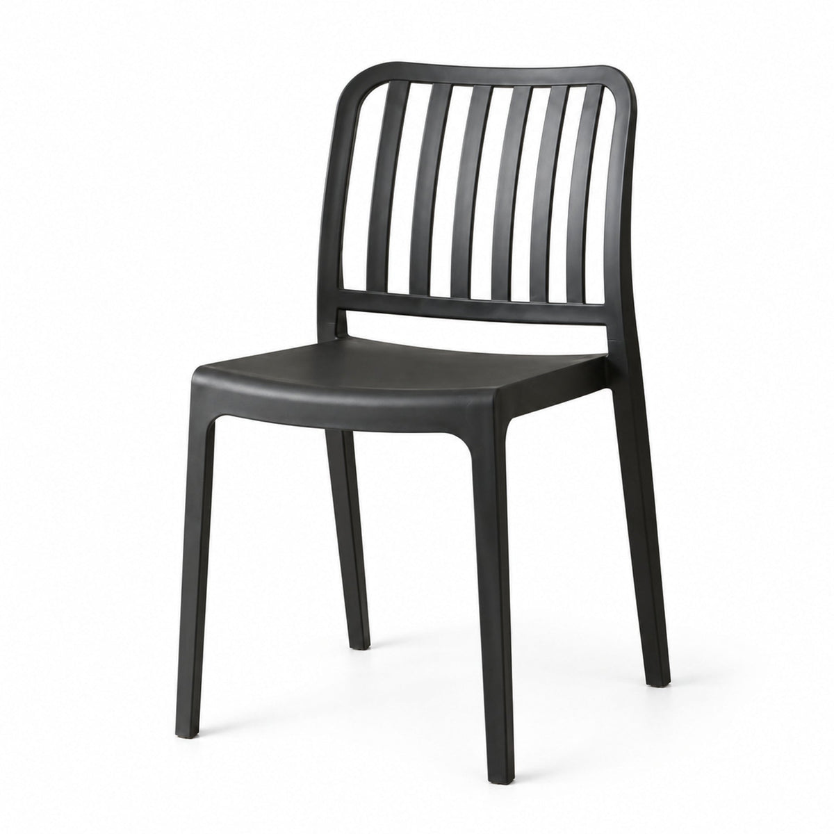 Silla Brooklyn, Negro, con Espaldar en Rayas y Diseño Minimalista - imagen 1