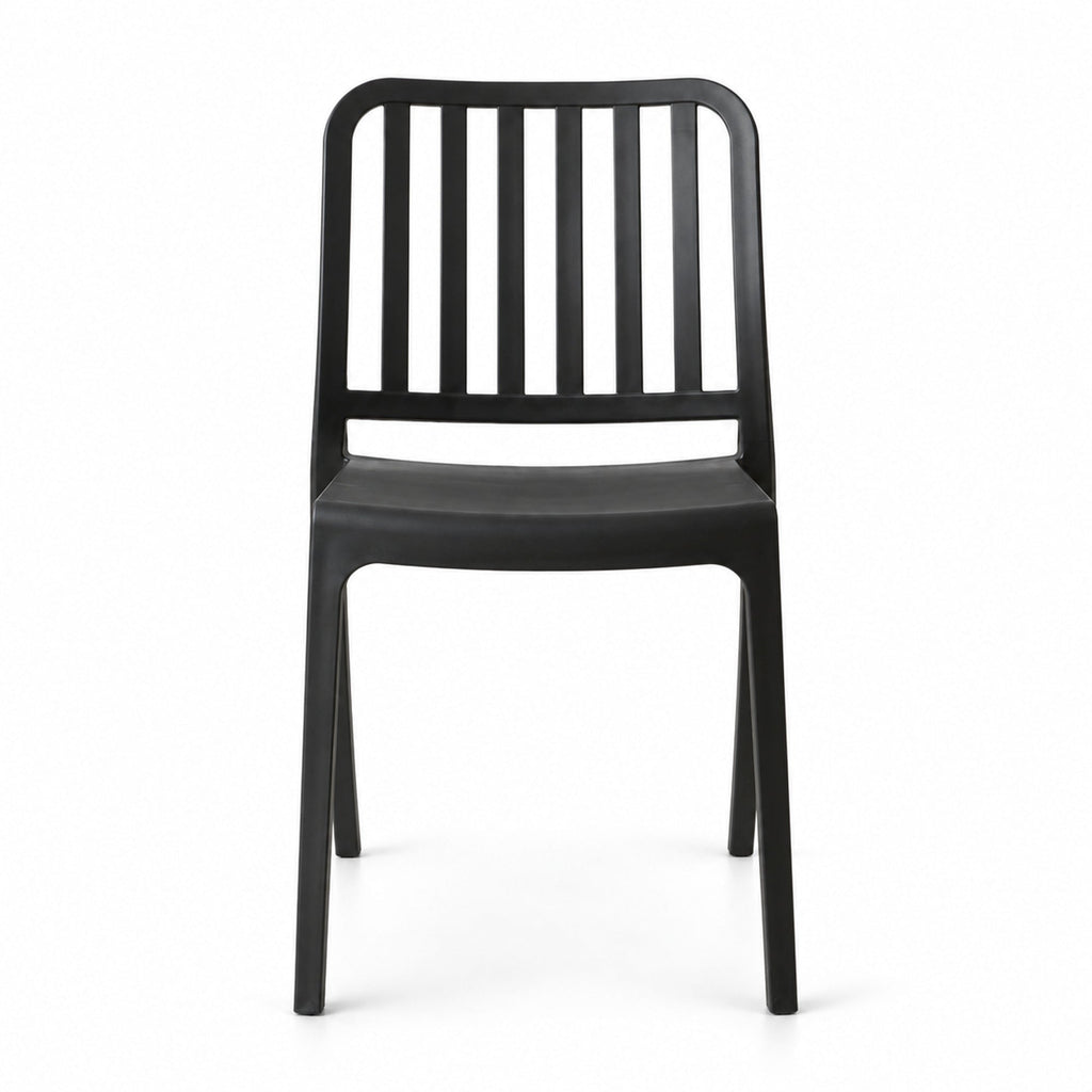 Silla Brooklyn, Negro, con Espaldar en Rayas y Diseño Minimalista - imagen 2