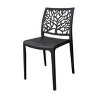 Silla Harlem, Negro, con Espaldar en Forma de Árbol y Diseño Minimalista - imagen 1