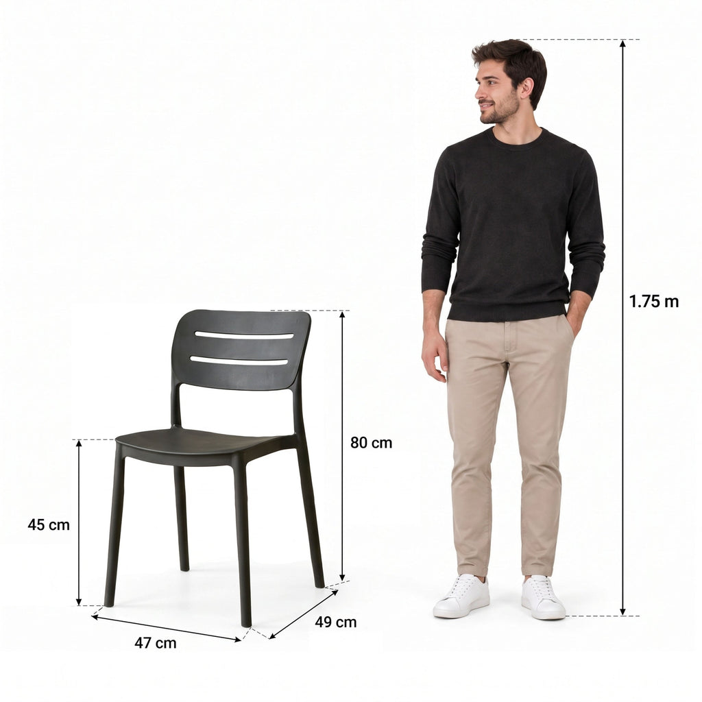 Silla Harriman, Negro, con Medio Espaldar y Diseño Minimalista - imagen 4