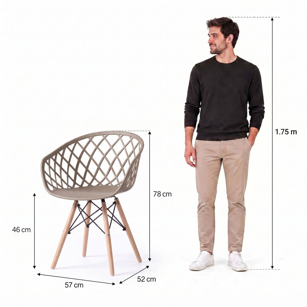 Silla Oasis con Brazos, Color Taupe, con Espaldar - imagen 4