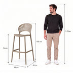 Silla para Bar Paraíso, Color Taupe, Diseño Moderno - imagen 4