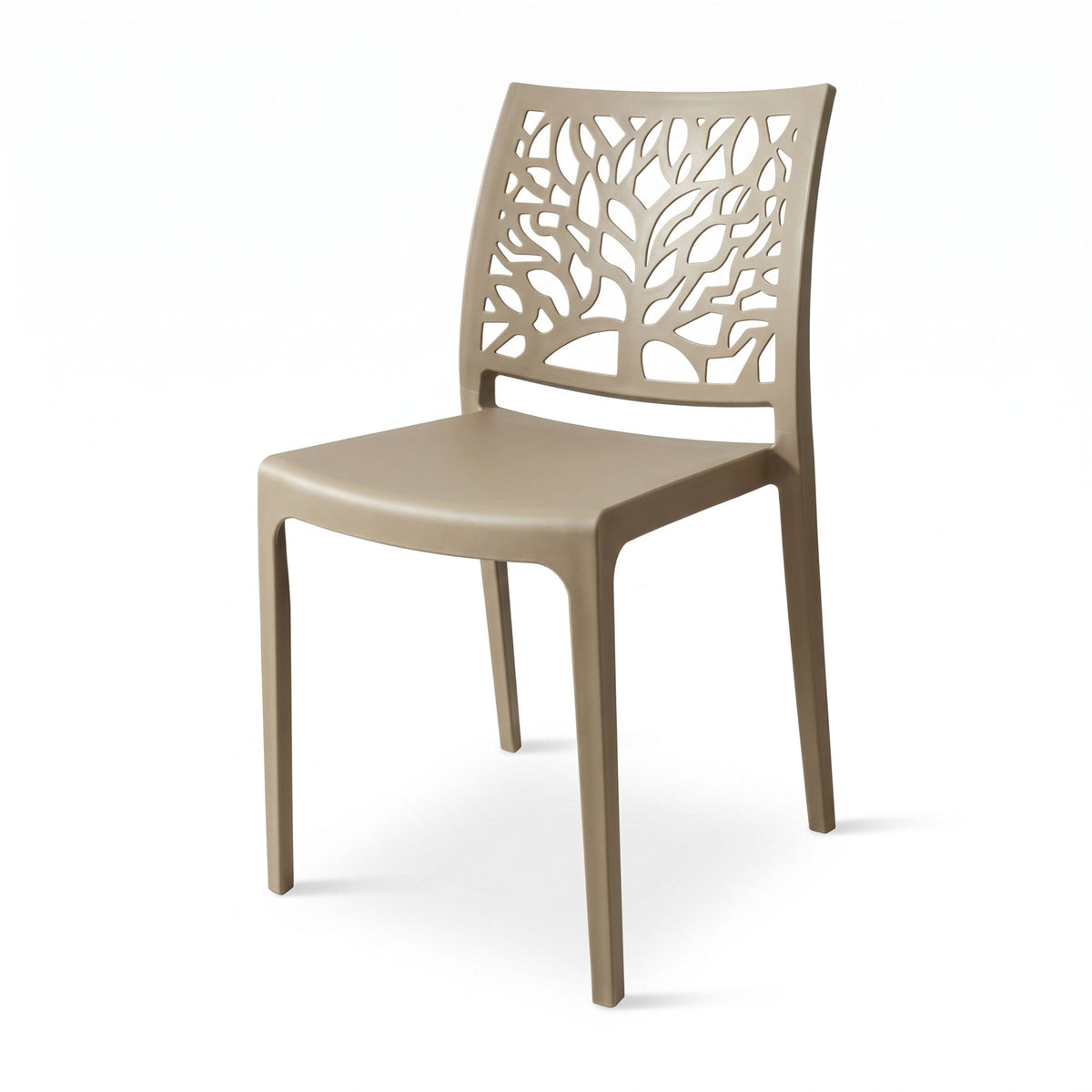 Silla Harlem, Taupe, con Espaldar en Forma de Árbol y Diseño Minimalista - imagen 1