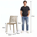 Silla Harlem, Taupe, con Espaldar en Forma de Árbol y Diseño Minimalista - imagen 4
