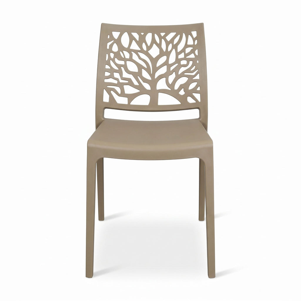 Silla Harlem, Taupe, con Espaldar en Forma de Árbol y Diseño Minimalista - imagen 2