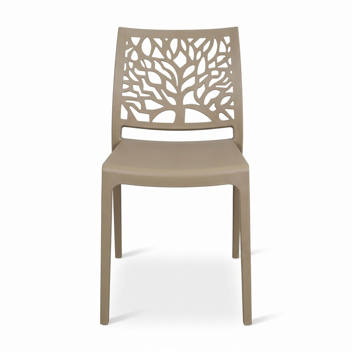 Silla Harlem, Taupe, con Espaldar en Forma de Árbol y Diseño Minimalista - imagen 2