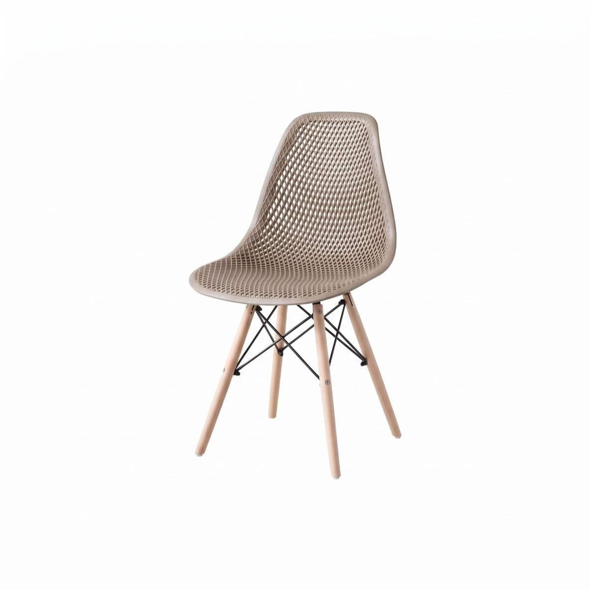 Silla Aira, Color Taupe, con Espaldar y Patas en Madera - imagen 1