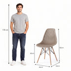 Silla Aira, Color Taupe, con Espaldar y Patas en Madera - imagen 4
