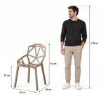 Silla Roxy, Color Taupe, con Espaldar y Diseño Moderno - imagen 4