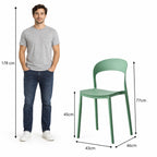 Silla Patrick, Color Verde Oliva, con Espaldar y Diseño Moderno - imagen 4