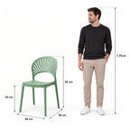 Silla Paraíso, Color Verde Oliva, con Espaldar y Diseño Moderno - imagen 4