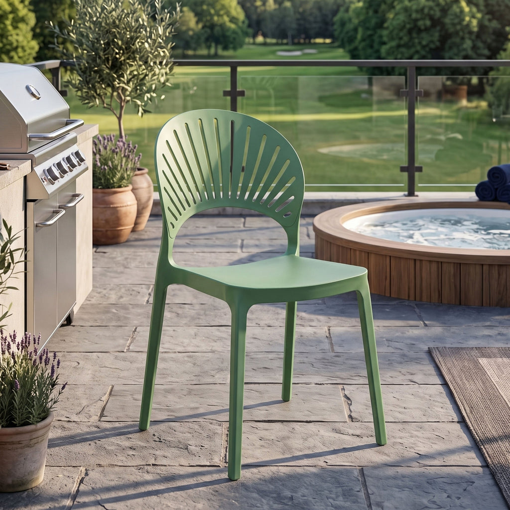 Silla Paraíso, Color Verde Oliva, con Espaldar y Diseño Moderno - imagen 3