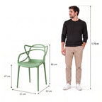 Silla Palermo, Color Verde, con Espaldar y Diseño Moderno - imagen 4