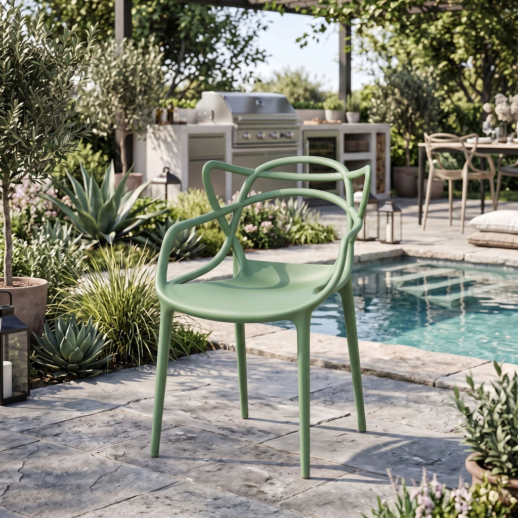 Silla Palermo, Color Verde, con Espaldar y Diseño Moderno - imagen 3