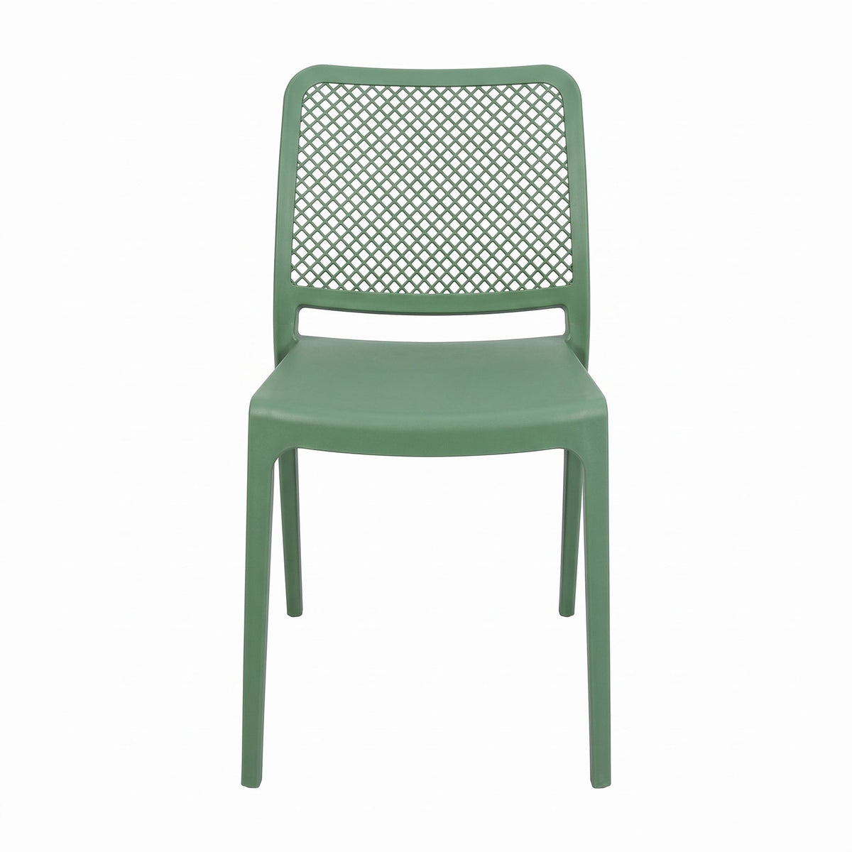 Silla Manhattan, Verde Olivo, con Espaldar en Rejilla y Diseño Minimalista - imagen 2