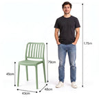 Silla Brooklyn, Verde, con Espaldar en Rayas y Diseño Minimalista - imagen 4