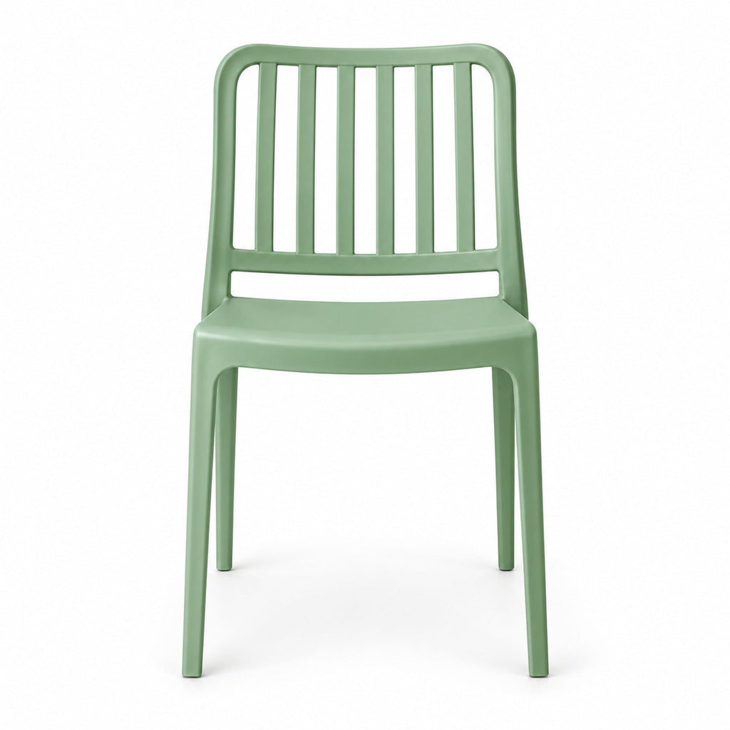 Silla Brooklyn, Verde, con Espaldar en Rayas y Diseño Minimalista - imagen 2