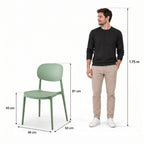 Silla Milán, Color Verde, con Espaldar y Diseño Moderno - imagen 4