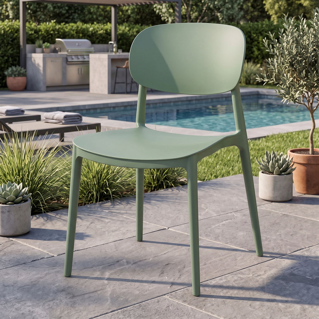 Silla Milán, Color Verde, con Espaldar y Diseño Moderno - imagen 3
