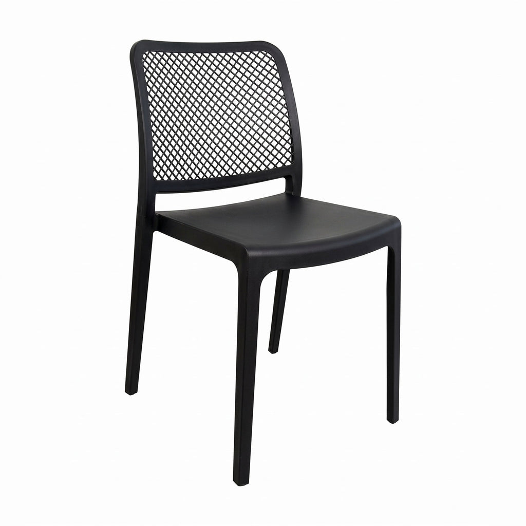Silla Manhattan, Negro, con Espaldar en Rejilla y Diseño Minimalista - imagen 1