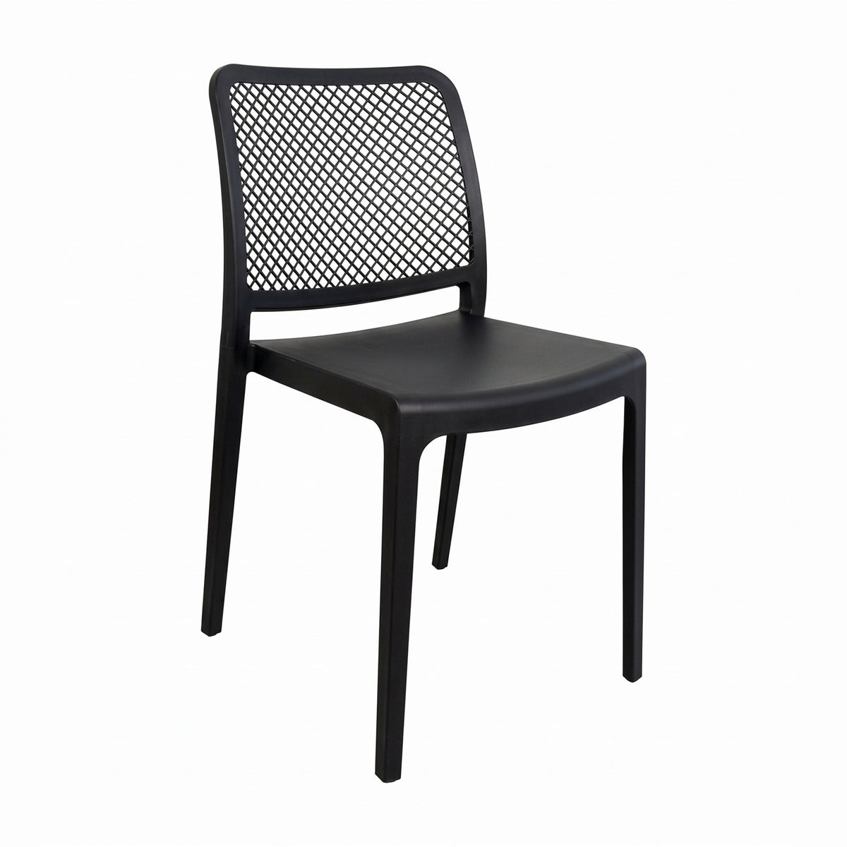 Silla Manhattan, Negro, con Espaldar en Rejilla y Diseño Minimalista - imagen 1