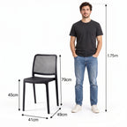 Silla Manhattan, Negro, con Espaldar en Rejilla y Diseño Minimalista - imagen 4