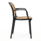 Silla con Brazos Nest, Color Negro y Beige, con Espaldar y Asiento en Rejilla - imagen 2