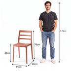Silla New York, Terracota, con Espaldar en Líneas y Diseño Minimalista - imagen 4