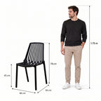 Silla Tanger, Negro, con Espaldar y Diseño Moderno - imagen 4