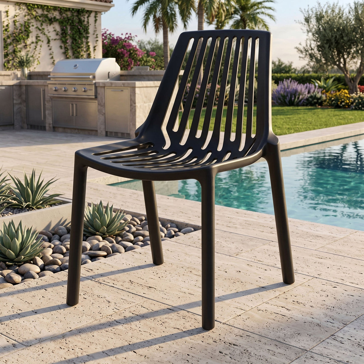 Silla Tanger, Negro, con Espaldar y Diseño Moderno - imagen 3
