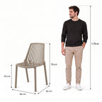 Silla Tanger, Taupe, con Espaldar y Diseño Moderno - imagen 4