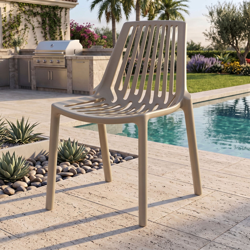 Silla Tanger, Taupe, con Espaldar y Diseño Moderno - imagen 3