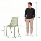 Silla Tanger, Verde Olivo, con espaldar y diseño moderno - imagen 4