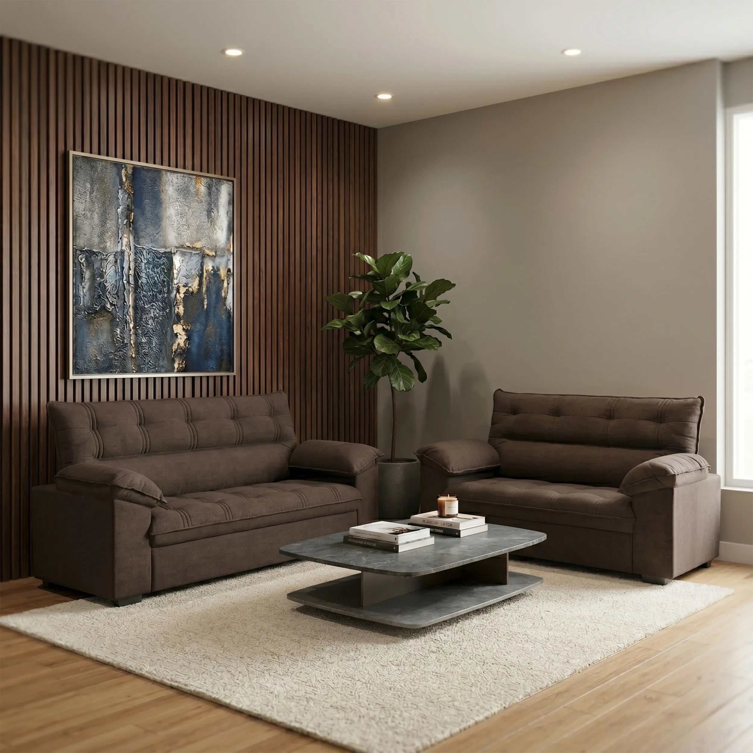 Mons Sofá Flex Plus 3-2C Platinum Café