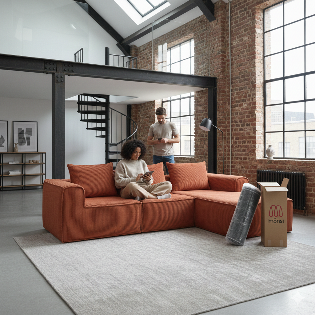 MONS NODO Sofá Modular 3 Cuerpos + Pouf Expandible