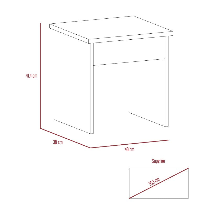 Mueble de Tocador Kaia, Wengue y Miel, con cuatro amplios cajones organizadores y una banqueta - vista 8