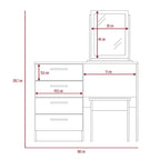 Mueble de Tocador Kaia, Wengue y Miel, con cuatro amplios cajones organizadores y una banqueta - vista 7