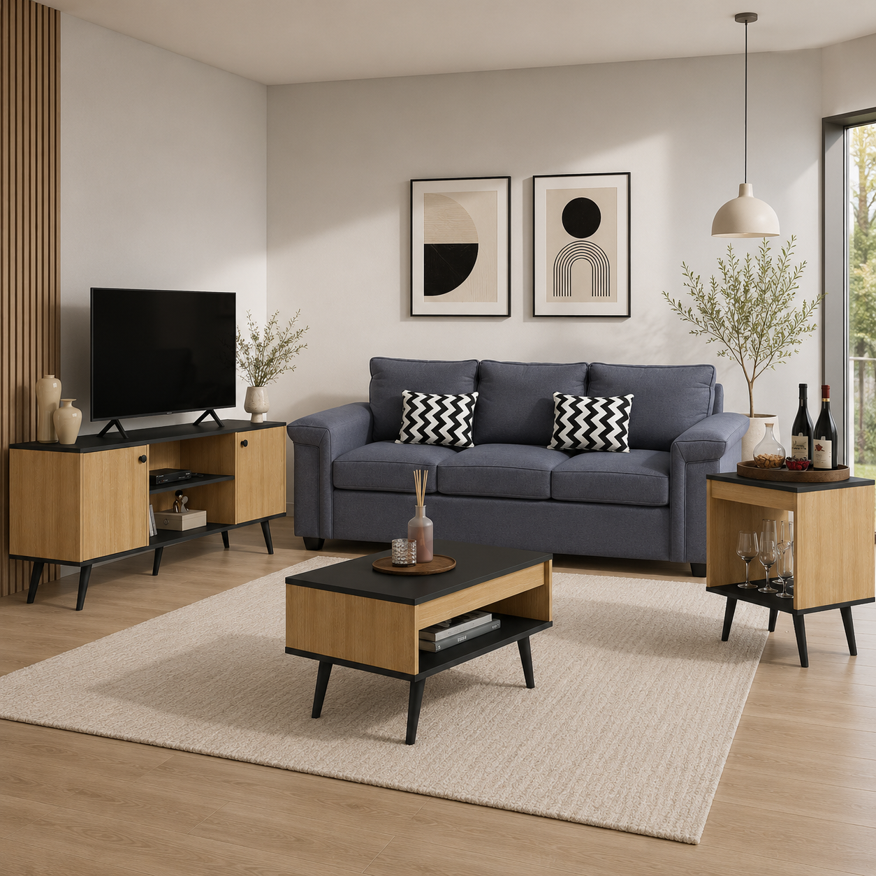 Combo Living Tokio + Sofá 3C Sicilia
