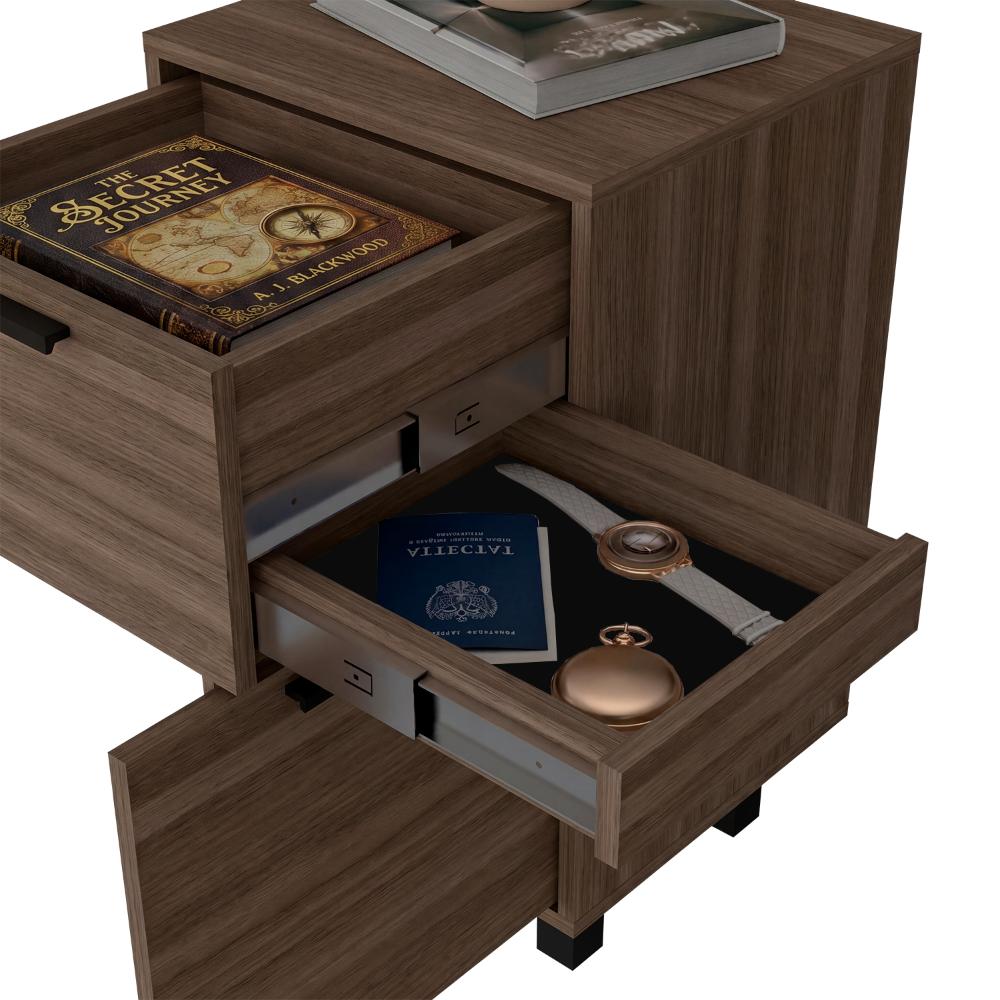 Velador Secret, Avellana, con una Puerta y Cajón Secreto - vista 6