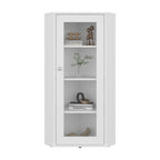 Vitrina Esquinera Genova Una Puerta Vidrio, Blanco - vista 3