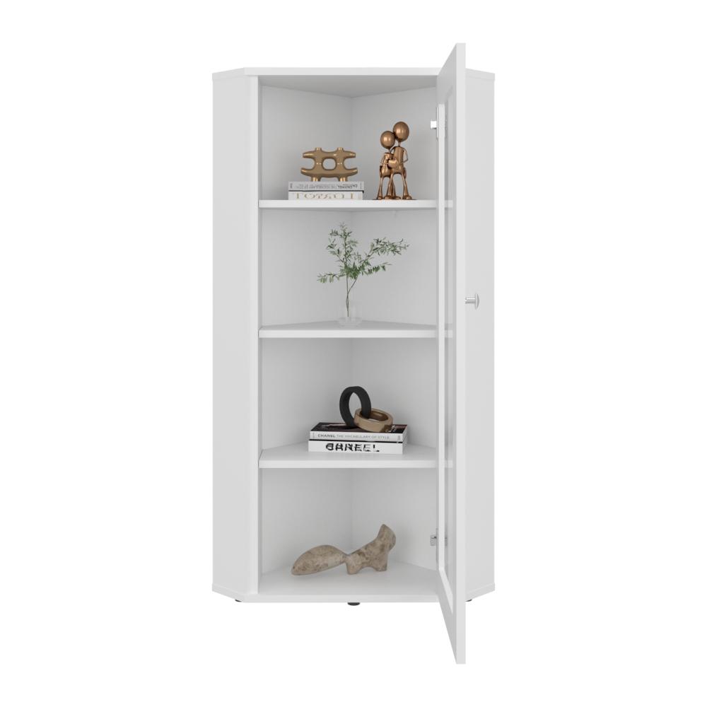 Vitrina Esquinera Genova Una Puerta Vidrio, Blanco - vista 4