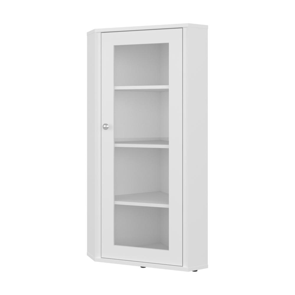 Vitrina Esquinera Genova Una Puerta Vidrio, Blanco - vista 6