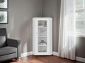 Vitrina Esquinera Genova Una Puerta Vidrio, Blanco - vista 1